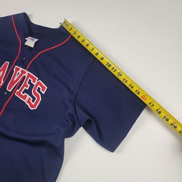 Vintage 90s Majestic MLB Atlanta Braves Andruw Jones #25 Jersey Men's 2XL Navy - Picture 9 of 13